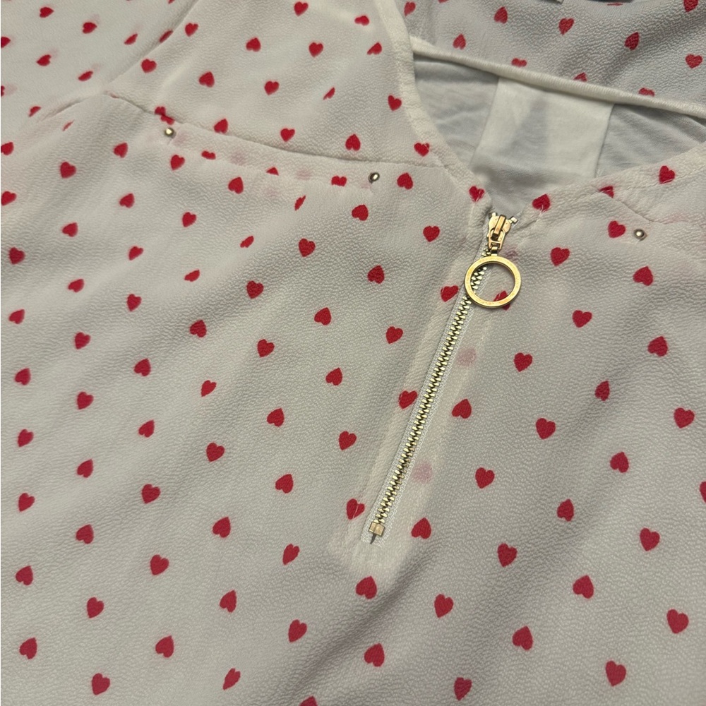 White and Red heart Shirt - Picture 2 of 5